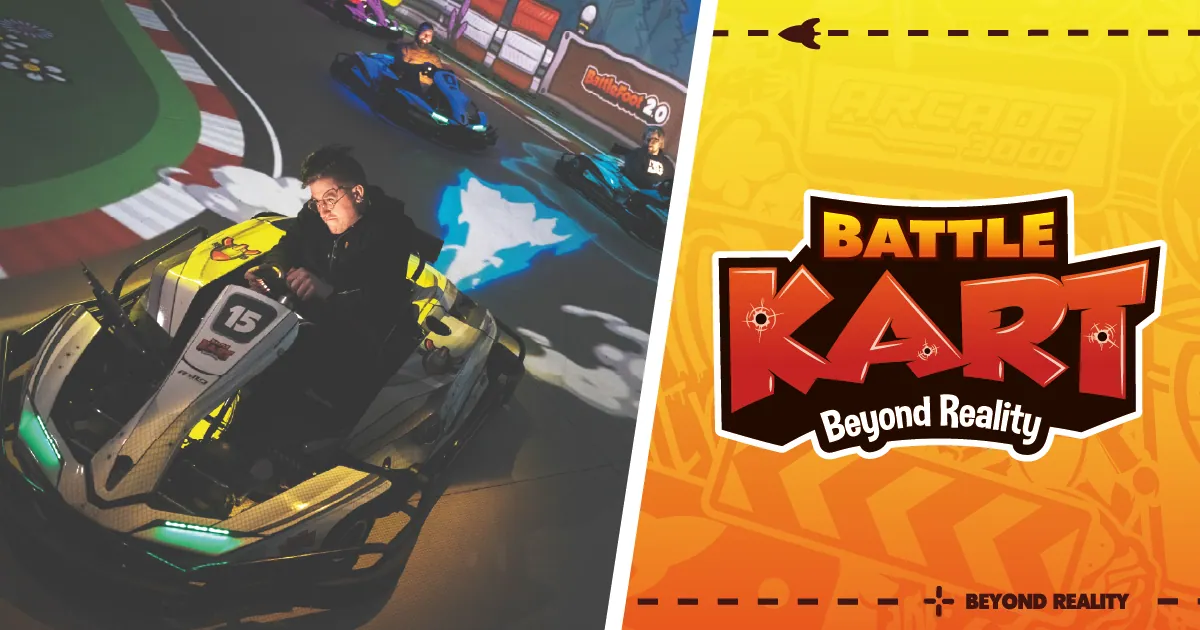 BattleKart karts on track with floor projections