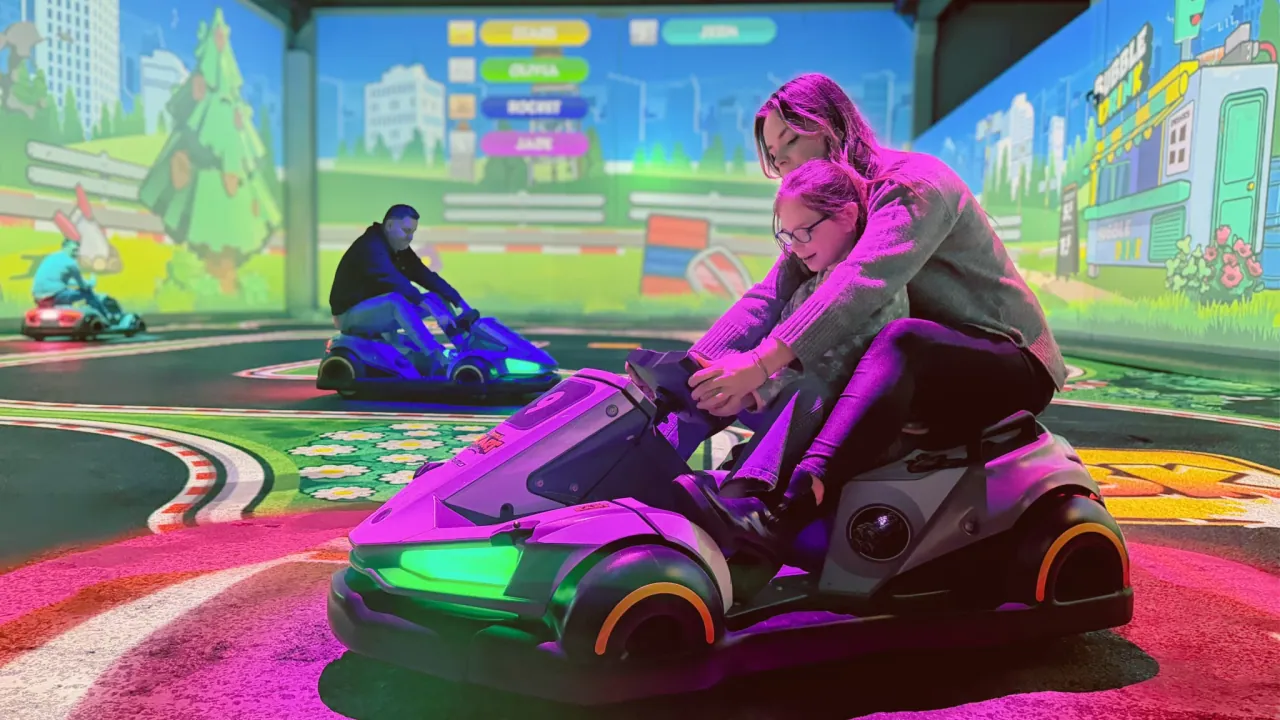 Focused driver in their BattleKart kart