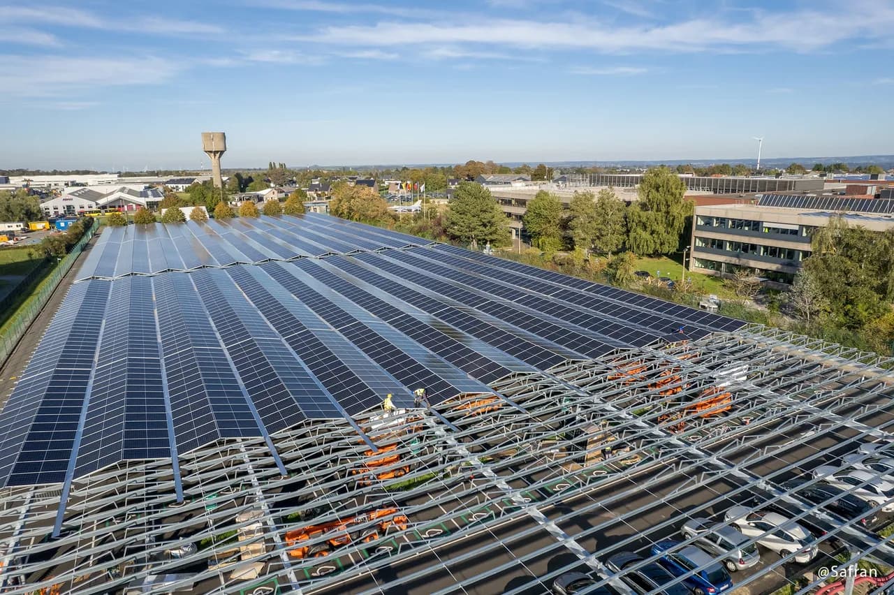 Solar roof seen from above