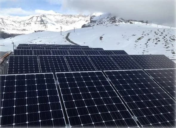 Solar panels under snow