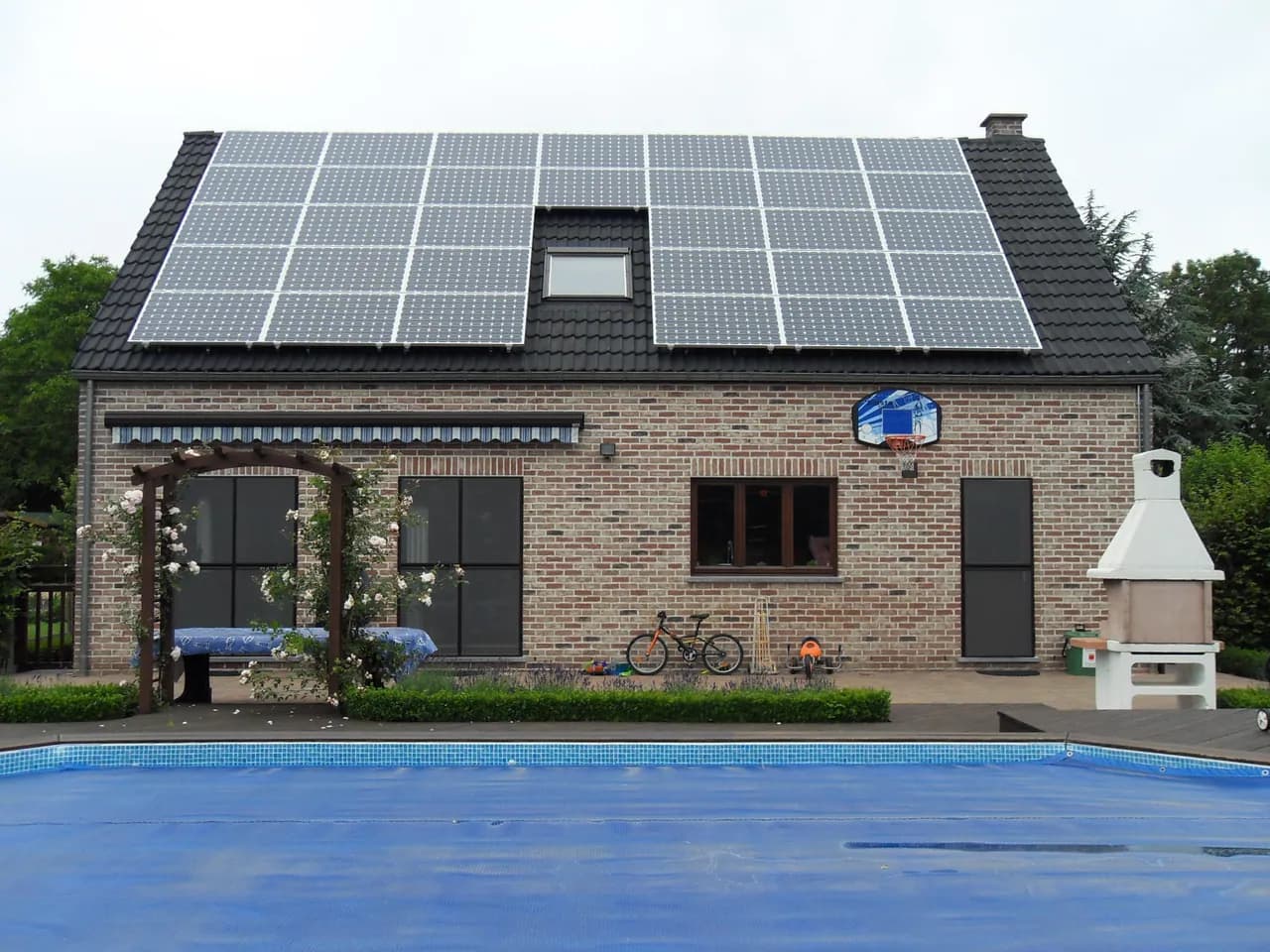 Home with solar and an EV charger