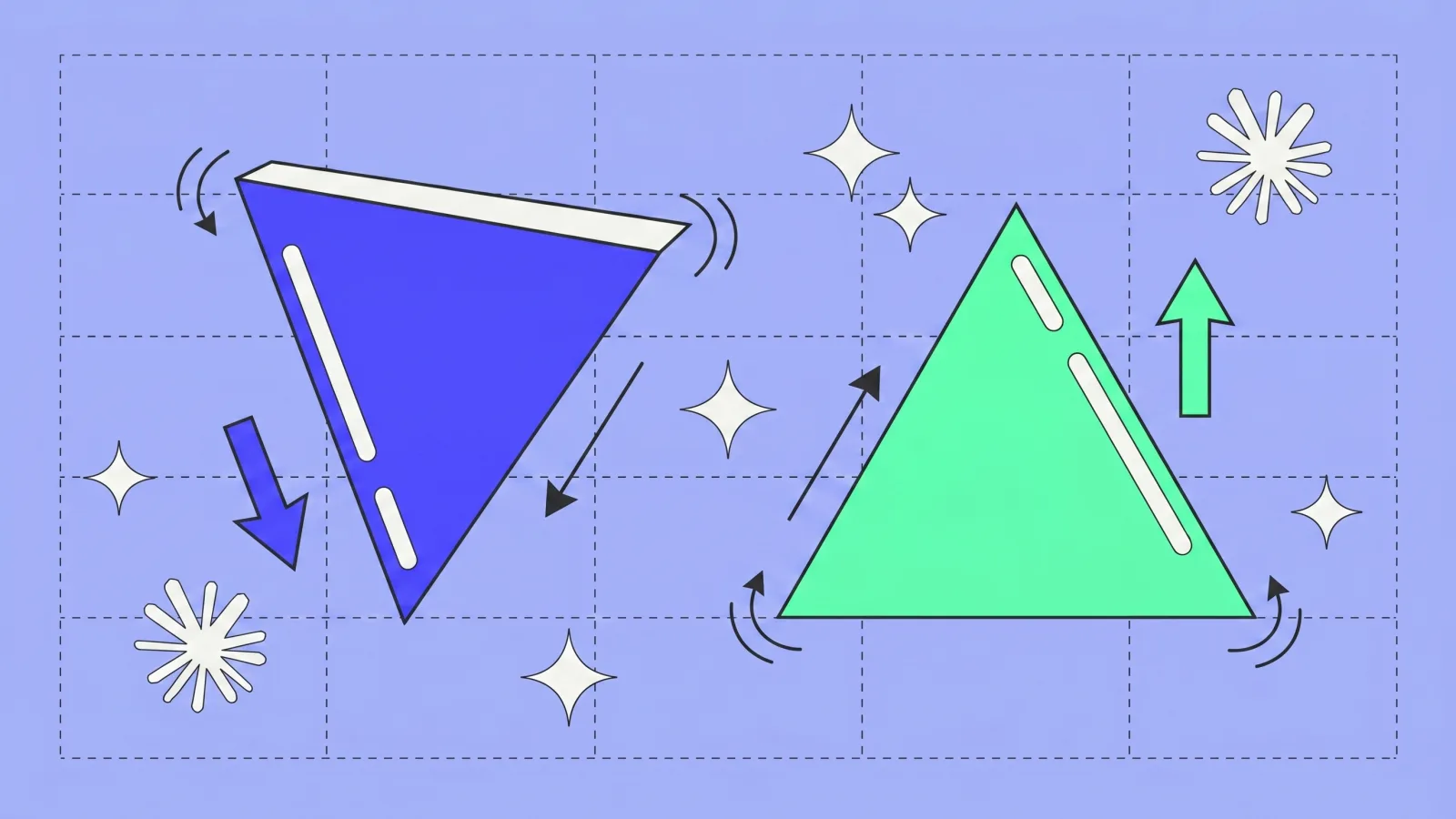 Illustration: an unstable upside-down triangle versus a stable upright one, priorities backwards versus the order that holds