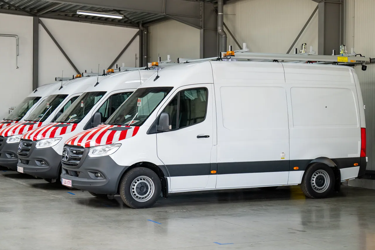 Flotte de camionnettes utilitaires Amecam